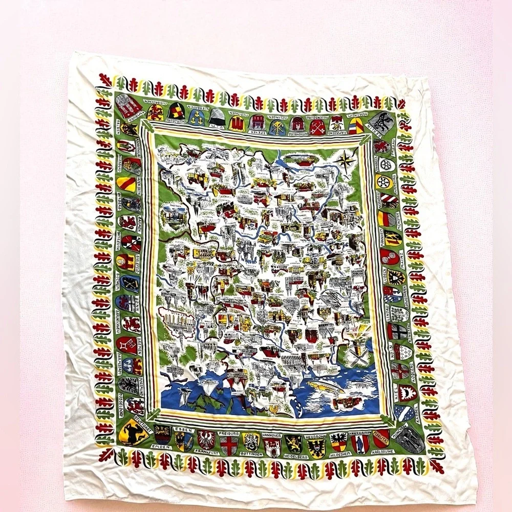 German souvenir 50’s/60’s novelty tablecloth